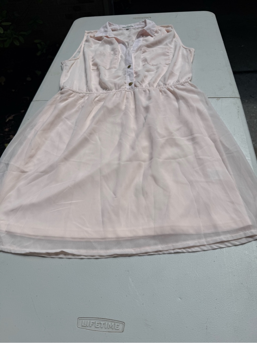Charlotte Russe Sleeveless Blush Pink Chiffon Dress